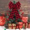 6 Pack Christmas Wreath Bow 9 x 12 Inches Red Bows Christmas Tree Bows Xmas Bows Decoration for Indoor and Outdoor (Red + Black)